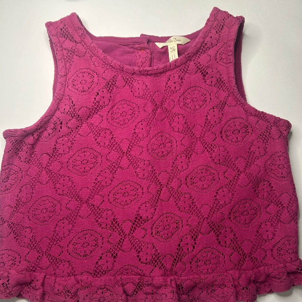 Matilda Jane Girls Size 14 Crochet Floral Top